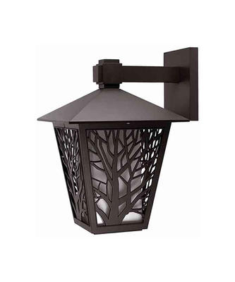 Black Double-layer Wall Lamp With Tree Pattern 
