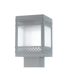 Modern Outdoor Post Lamp with frosted glass