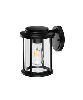 round outside wall lamp transparent glass short model